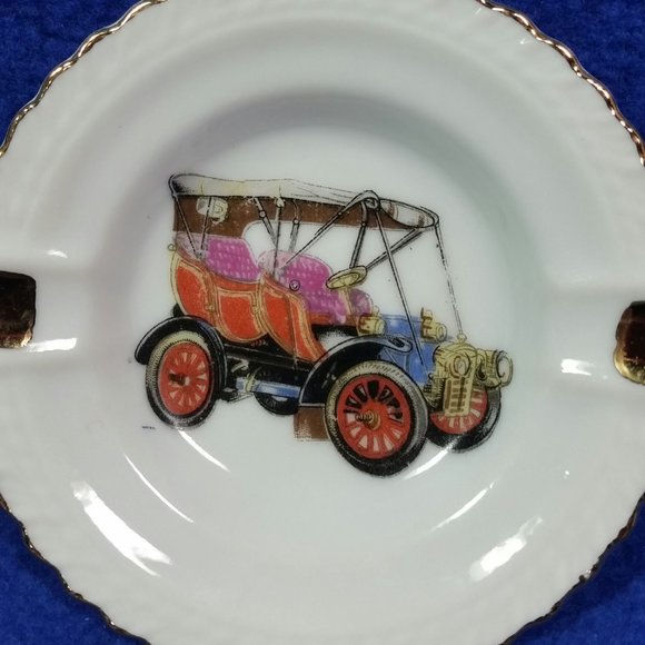 Model T Ashtray Set Vintage Car Ashtray Made In Japan Father's Day Gift Man Cave - Picture 3 of 10